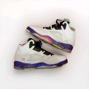 Air Jordan 5 Retro Alt. Bel-Air DB3024-100 Leather Sneakers New In Box 7Y